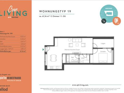Wohnung zur Miete 1.290 € 2 Zimmer 61 m² Geschoss 1/9 frei ab sofort Moabit Berlin 10557