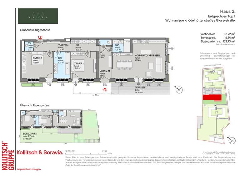 Wohnung zum Kauf - Erstbezug provisionsfrei 998.000 € 3 Zimmer 116,7 m² EG Wien 1140
