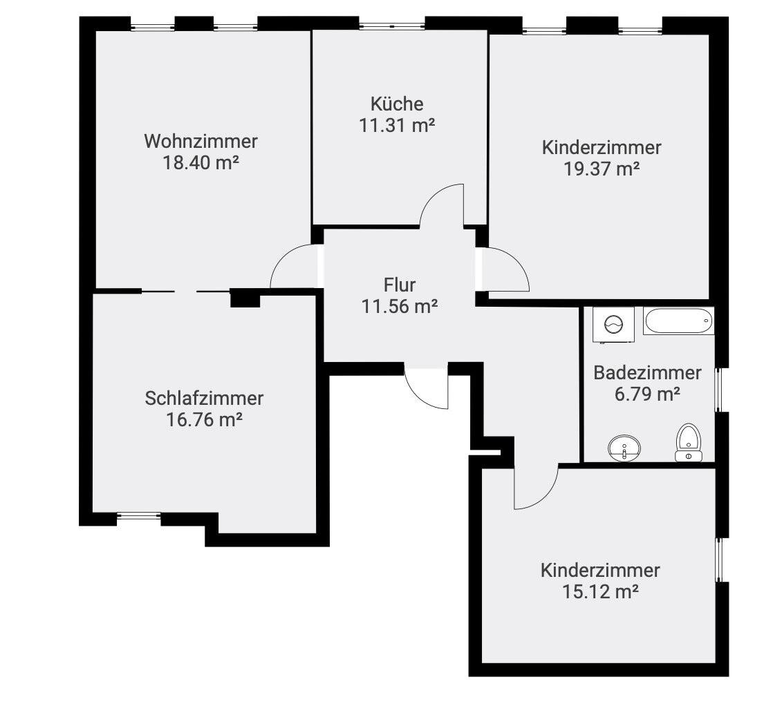 Wohnung zur Miete 520 € 4 Zimmer 95 m²<br/>Wohnfläche 2.<br/>Geschoss Adam-Ries-Straße 13 Niederplanitz 544 Zwickau 08062