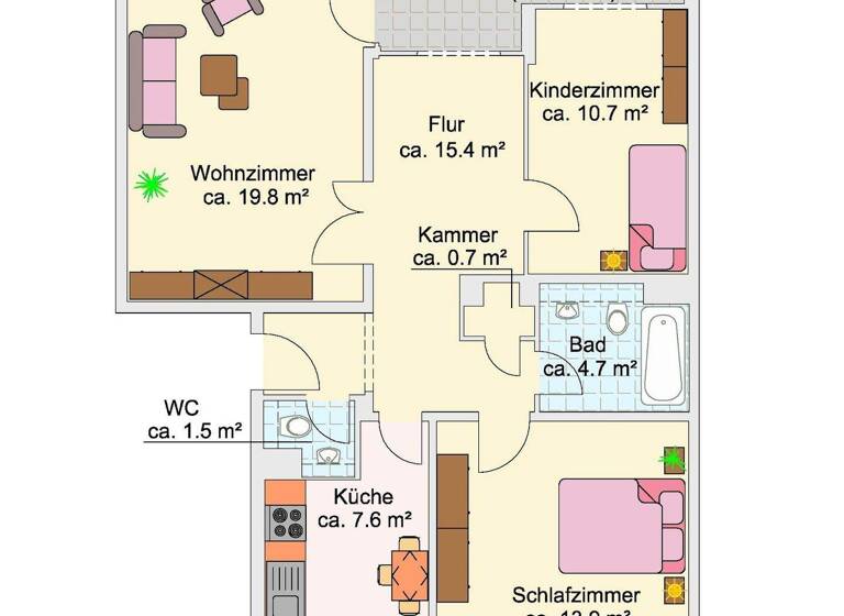Wohnung zur Miete nur mit Wohnberechtigungsschein 541 € 3 Zimmer 75 m² 5. Geschoss Albert-Schweitzer-Straße 1 Kronshagen 24119