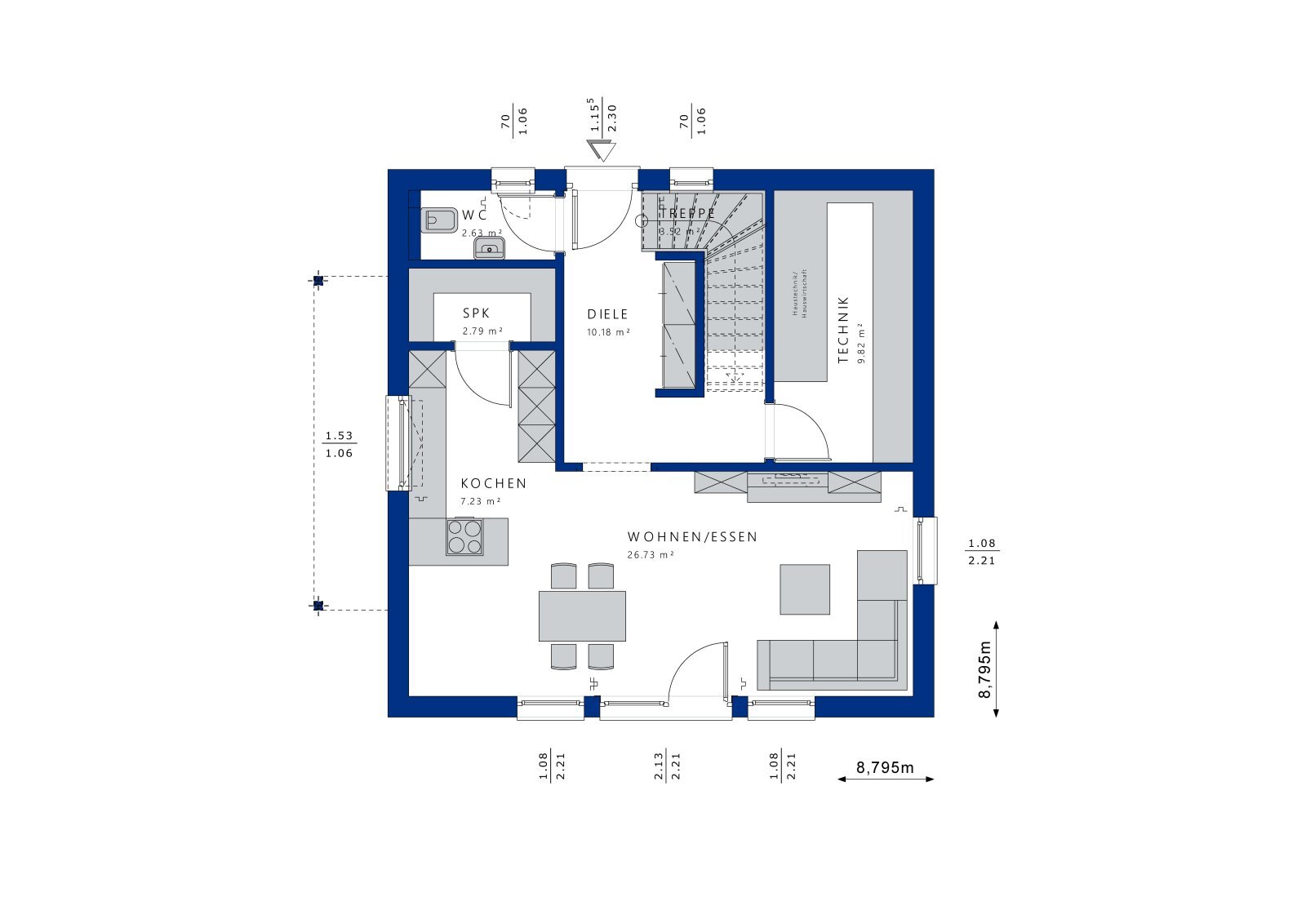 Einfamilienhaus zum Kauf 474.270 € 4 Zimmer 124,5 m²<br/>Wohnfläche 581 m²<br/>Grundstück Blumberg Blumberg 78176