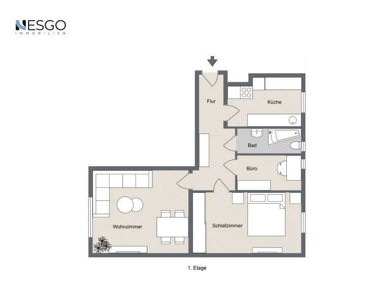 Wohnung zum Kauf 245.000 € 2,5 Zimmer 64 m² 1. Geschoss Spandau Berlin 13583