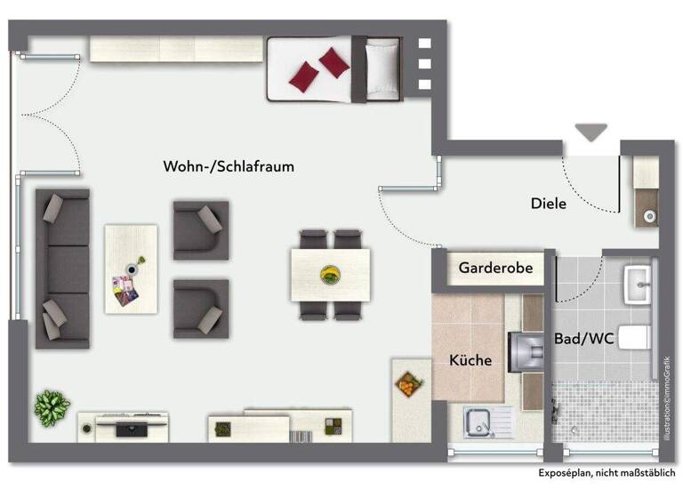Studio zum Kauf 239.000 € 1 Zimmer 51 m² 1. Geschoss Rahlstedt Hamburg 22147