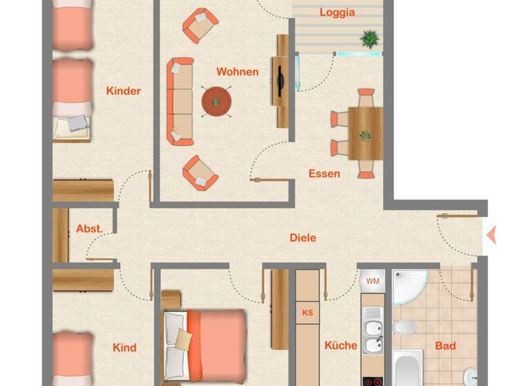 Wohnung zum Kauf 340.000 € 4 Zimmer 95 m² 1. Geschoss Bietigheim Bietigheim-Bissingen 74321