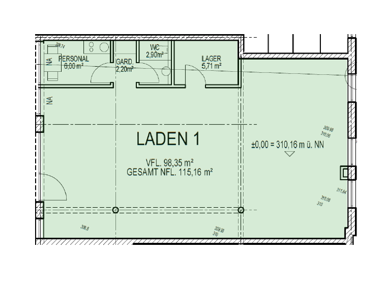 Büro zur Miete 115,2 m² Bürofläche Bad Windsheim 91438
