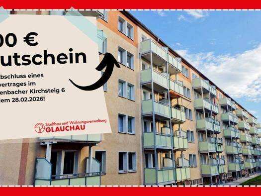 Wohnung zur Miete 321 € 3 Zimmer 60 m² 5. Geschoss frei ab sofort Rothenbacher Kirchsteig 6 Glauchau 08371