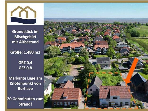 Grundstück zum Kauf 199.000 € 1.480 m² Grundstück Butjadinger Straße 20 Burhave Butjadingen 26969