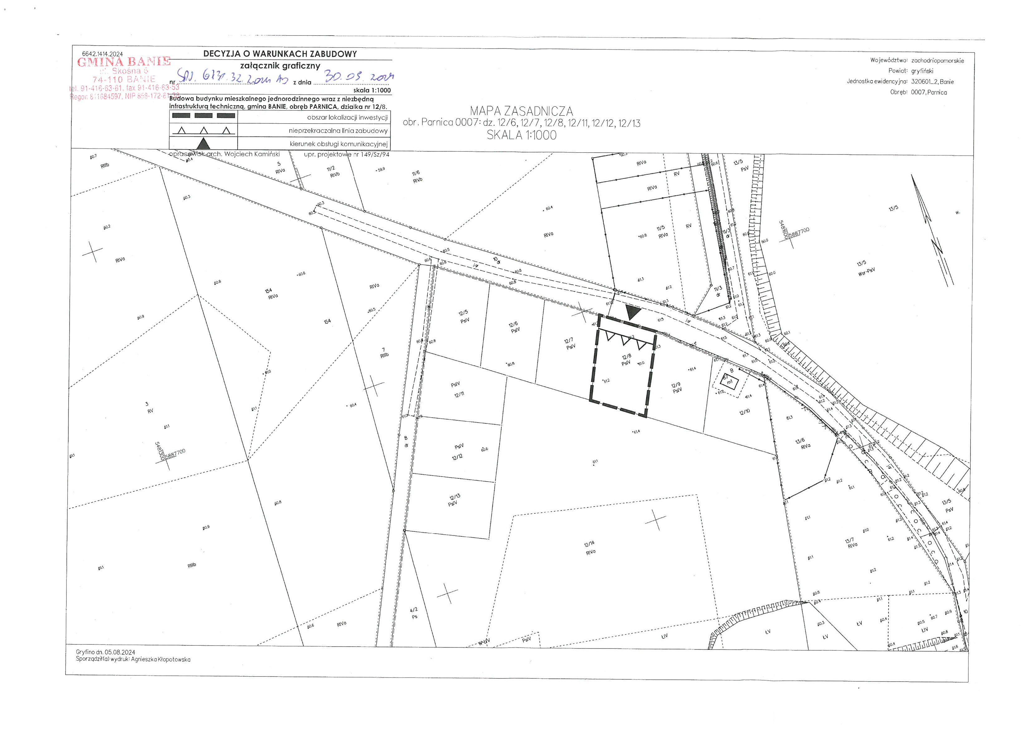 Grundstück zum Kauf provisionsfrei 35.000 € 1.000 m²<br/>Grundstück vorhanden<br/>Baugenehmigung PARNICA 19 Parnica 74-110