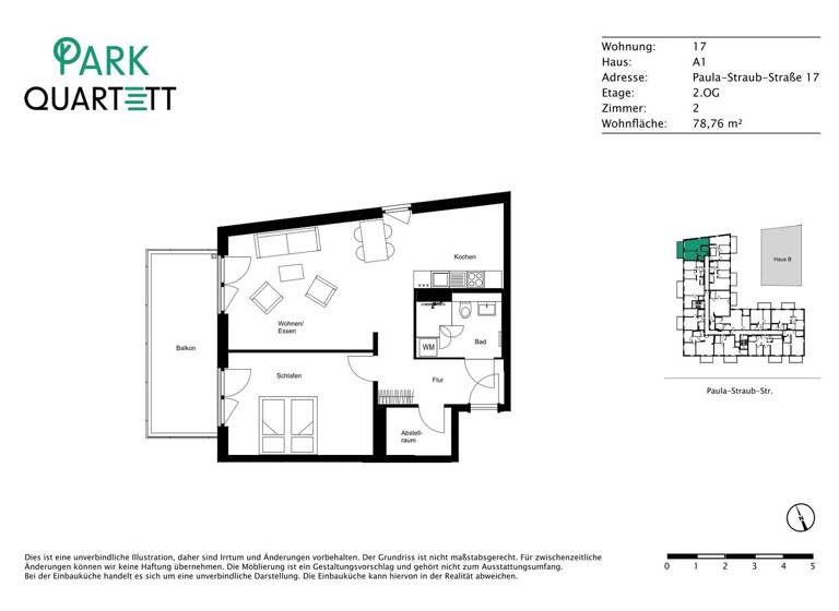 Wohnung zur Miete - Erstbezug 975 € 2 Zimmer 78,6 m² 2. Geschoss Paula-Straub-Str. 17 Villingen Villingen-Schwenningen 78048