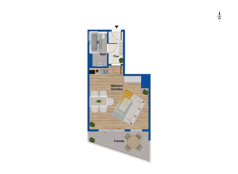 Wohnung zum Kauf 110.000 € 1 Zimmer 37,8 m²<br/>Wohnfläche Dachgeschoss, 1.<br/>Geschoss Illerrieden Illerrieden 89186