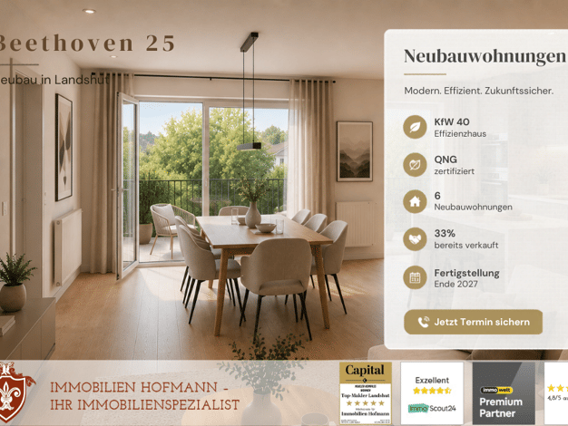Wohnung zum Kauf provisionsfrei 599.850 € 3 Zimmer 86 m² 1. Geschoss West Landshut 84034