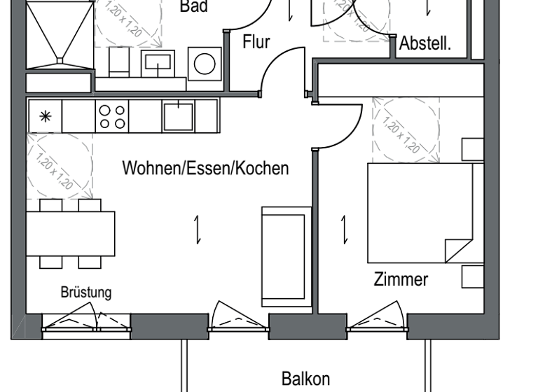 Wohnung zur Miete 1.100 € 2 Zimmer 52 m² Geschoss 3/5 frei ab sofort Parkstraße 15 Spandau Berlin 13585