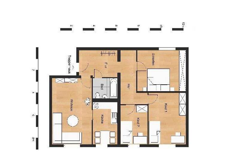 Wohnung zur Miete 491 € 4 Zimmer 88,4 m² 1. Geschoss Magdeburger Straße 51 Oschersleben 39387