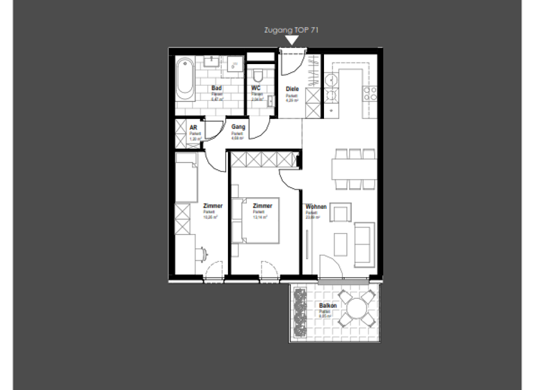 Wohnung zum Kauf 375.800 € 3 Zimmer 66 m² 3. Geschoss Schwechat 2320