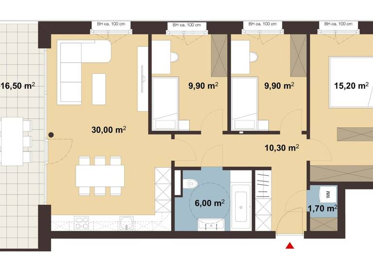 Terrassenwohnung zum Kauf - Erstbezug 514.000 € 4 Zimmer 83 m² 1. Geschoss Hellbrunnenstraße Hohenems 6845
