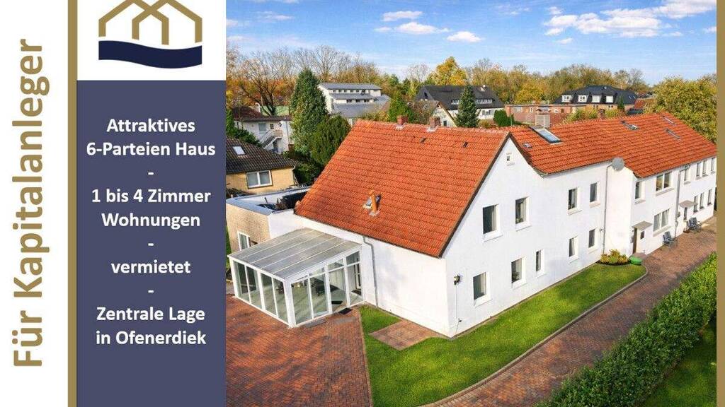 Mehrfamilienhaus zum Kauf 949.000 € 17 Zimmer 427 m² 1.607 m² Grundstück Ofenerdiek Oldenburg / Ofenerdiek 26125
