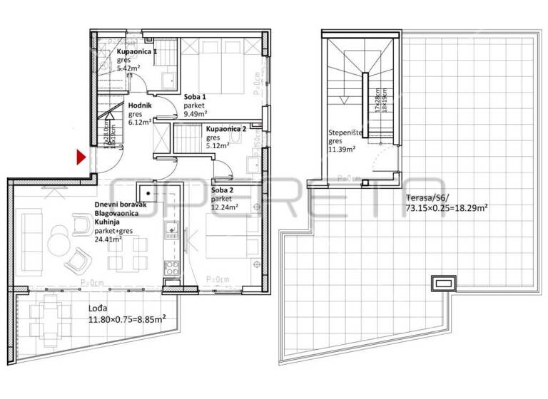 Wohnung zum Kauf 559.000 € 3 Zimmer 104 m² 2. Geschoss Sukosan