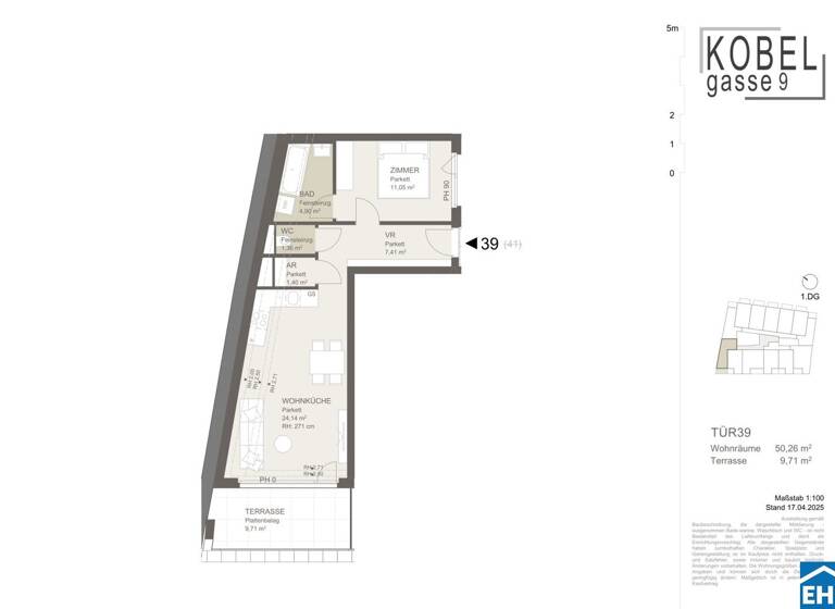 Wohnung zur Miete - Erstbezug 795 € 2 Zimmer 50,3 m² 3. Geschoss frei ab sofort Kobelgasse Wien 1110
