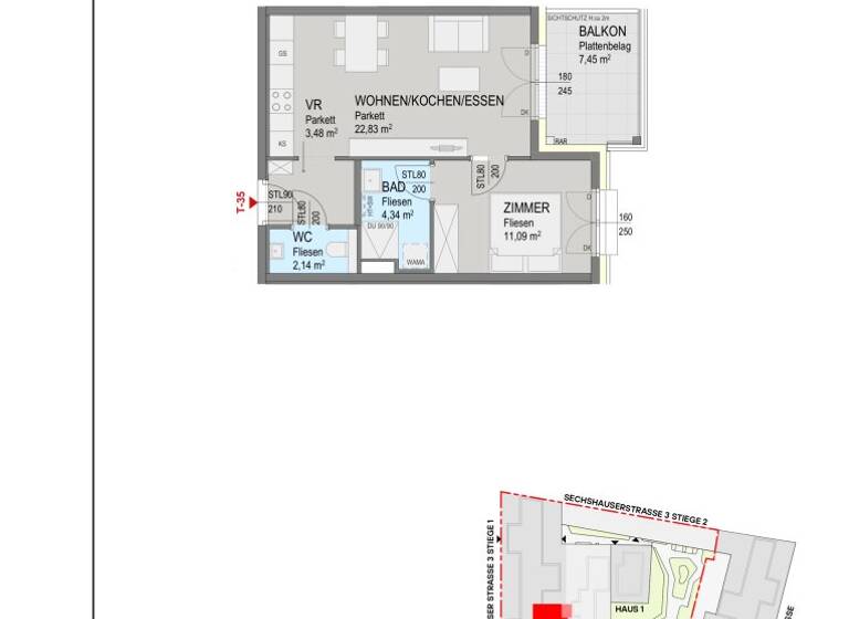 Wohnung zum Kauf - Erstbezug 389.000 € 2 Zimmer 43,9 m² 4. Geschoss Sechshauser Straße Wien 1150