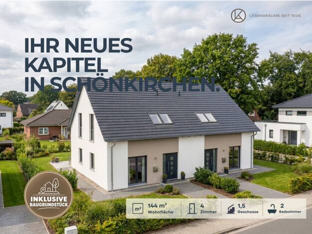Doppelhaushälfte zum Kauf 475.450 € 4 Zimmer 143,7 m² 430 m² Grundstück Schönkirchen Schönkirchen 24232