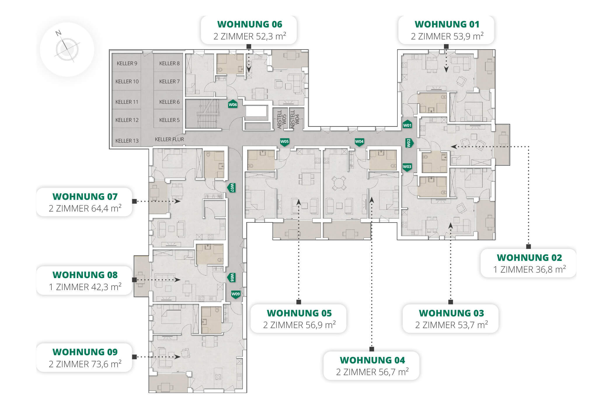 Wohnung zum Kauf 176.640 € 1 Zimmer 36,8 m²<br/>Wohnfläche 1.<br/>Geschoss Fischerbach 77716