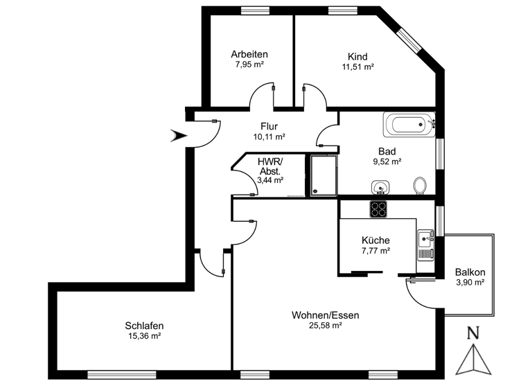 Wohnung zum Kauf 334.650 € 4 Zimmer 97 m² 4. Geschoss frei ab sofort Frankfurt Frankfurt (Oder) 15232