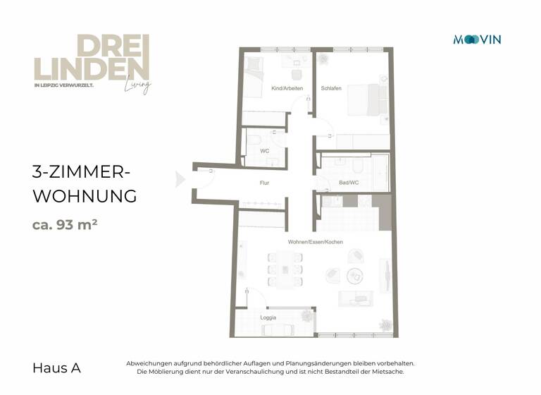 Studio zur Miete - Neubau 1.250 € 3 Zimmer 94,1 m²<br/>Wohnfläche 2.<br/>Geschoss ab sofort<br/>Verfügbarkeit Dreilindenstraße 4 Altlindenau Leipzig 04177