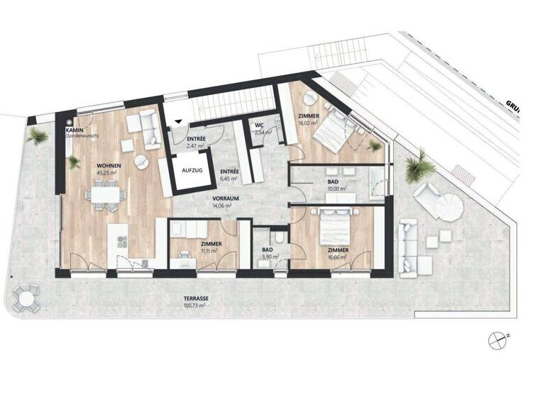 Penthouse zum Kauf - Erstbezug 910.000 € 4 Zimmer 128,7 m² 1. Geschoss Kammerland 29 Oberperfuss 6173