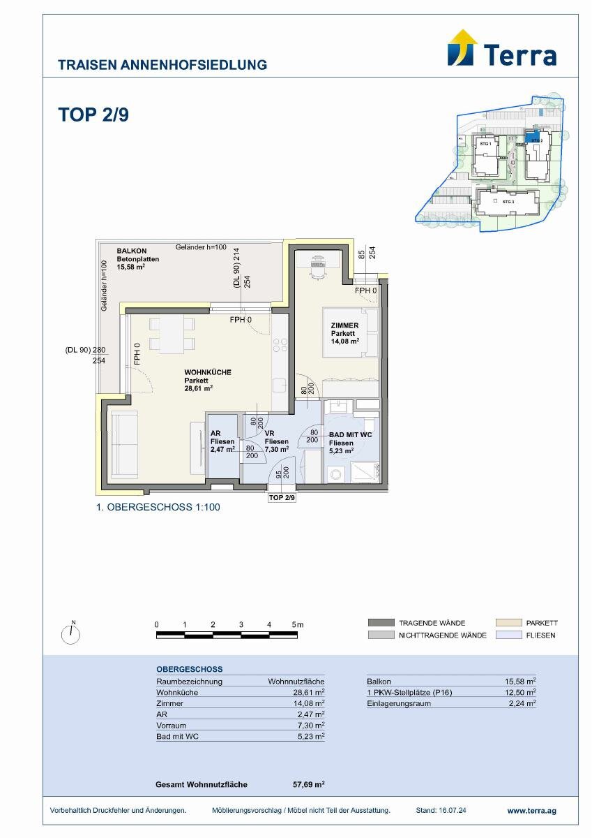 Wohnung zur Miete 639 € 2 Zimmer 57,7 m²<br/>Wohnfläche 01.09.2026<br/>Verfügbarkeit Traisen 3160