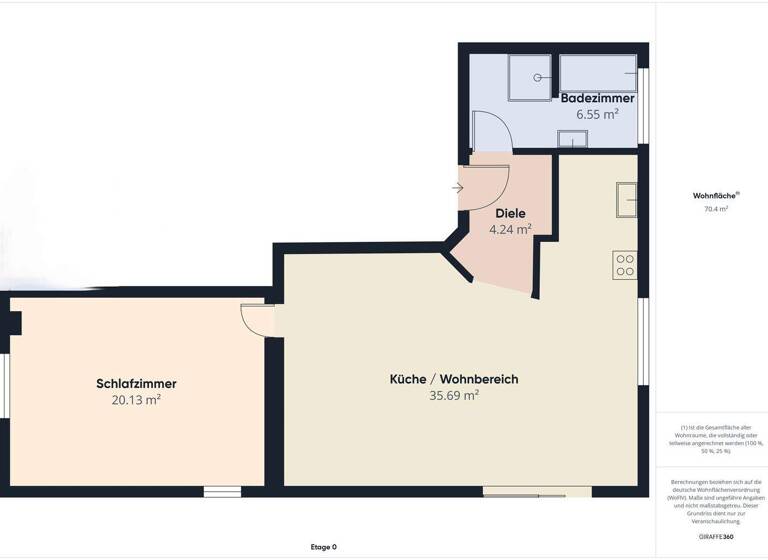 Wohnung zum Kauf 280.000 € 2 Zimmer 67 m² EG Bischberg 96120