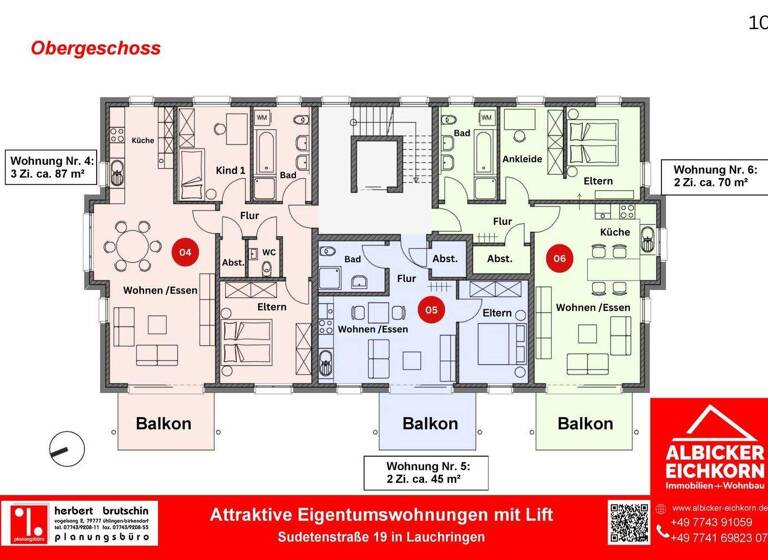 Wohnung zum Kauf provisionsfrei 426.300 € 3 Zimmer 87 m² 2. Geschoss Unterlauchringen Lauchringen 79787