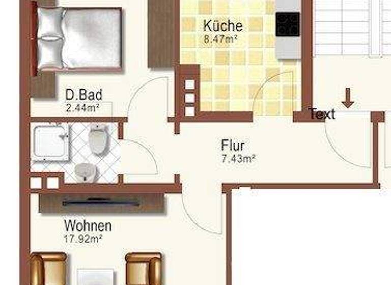 Studio zur Miete 495 € 2 Zimmer 49 m² Neumühlen-Dietrichsdorf Kiel 24149