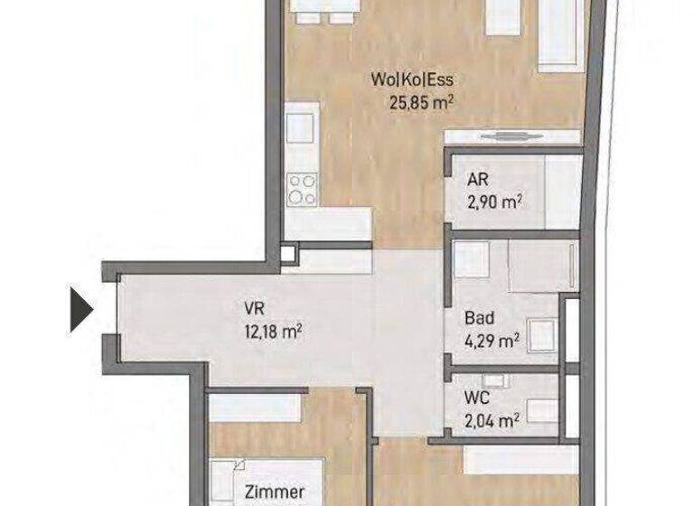 Wohnung zum Kauf - Erstbezug provisionsfrei 306.206 € 3 Zimmer 74,1 m² 1. Geschoss Lagergasse Gries Graz 8020
