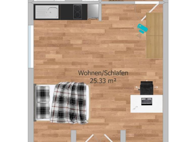 Wohnung zur Miete 500 € 1 Zimmer 38 m² Geschoss 2/3 frei ab sofort Spannerstraße 9 Hohentengen Hohentengen am Hochrhein 79801