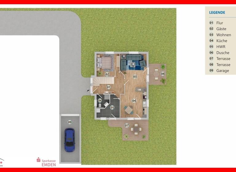 Einfamilienhaus zum Kauf 389.000 € 5 Zimmer 112 m²<br/>Wohnfläche 609 m²<br/>Grundstück Larrelt Emden 26723