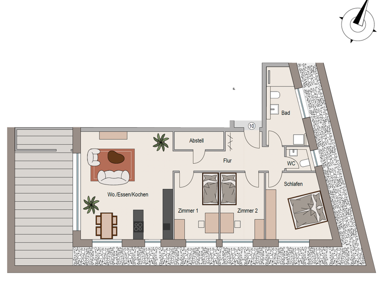 Penthouse zur Miete - Erstbezug 1.705 € 4 Zimmer 113,6 m² 3. Geschoss Hauptstraße 62 Neckarwestheim 74382