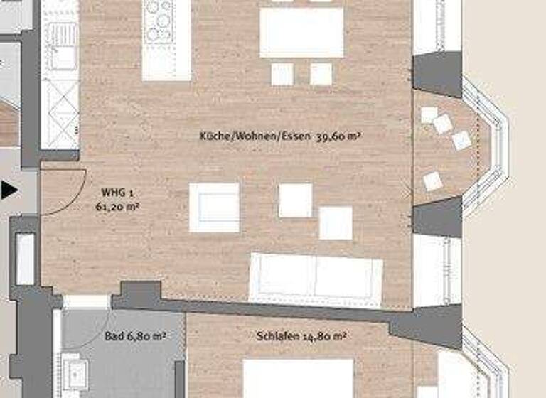 Wohnung zur Miete 930 € 2 Zimmer 61,2 m² 1. Geschoss Kufstein 6330