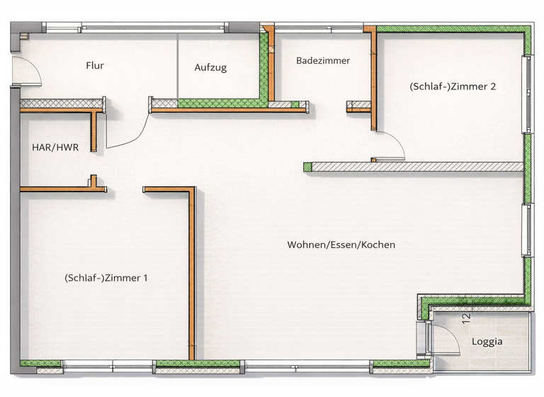 Wohnung zur Miete - Erstbezug 1.069 € 3 Zimmer 76 m² Geschoss 1/3 frei ab 01.05.2026 Am Frauenbusch Oberbantenberg Wiehl 51674