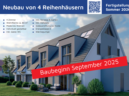 Reihenendhaus zum Kauf - Erstbezug 499.000 € 4 Zimmer 78,4 m² 167 m² Grundstück Gollendorf Fehmarn 23769