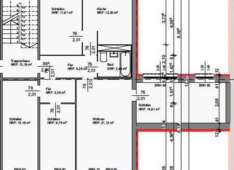 Wohnung zur Miete 818 € 5 Zimmer 96,3 m² 2. Geschoss frei ab sofort Johannes-Göderitz-Straße 22 Neu Olvenstedt Magdeburg 39130
