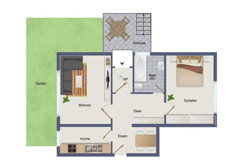 Wohnung zur Miete 620 € 2 Zimmer 60 m² frei ab sofort Innenstadt Pforzheim / Buckenberg 75181