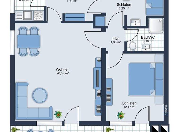 Wohnung zum Kauf 98.899 € 3 Zimmer 72 m² Schulenberg Schulenberg im Oberharz 38707