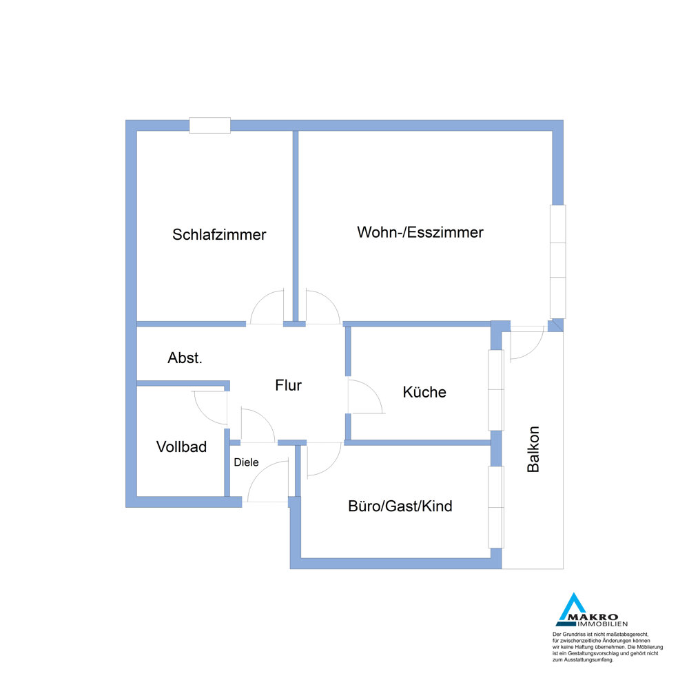 Wohnung zum Kauf 135.000 € 2,5 Zimmer 69,5 m²<br/>Wohnfläche 1.<br/>Geschoss Wahlbezirk 08 Elmshorn 25335