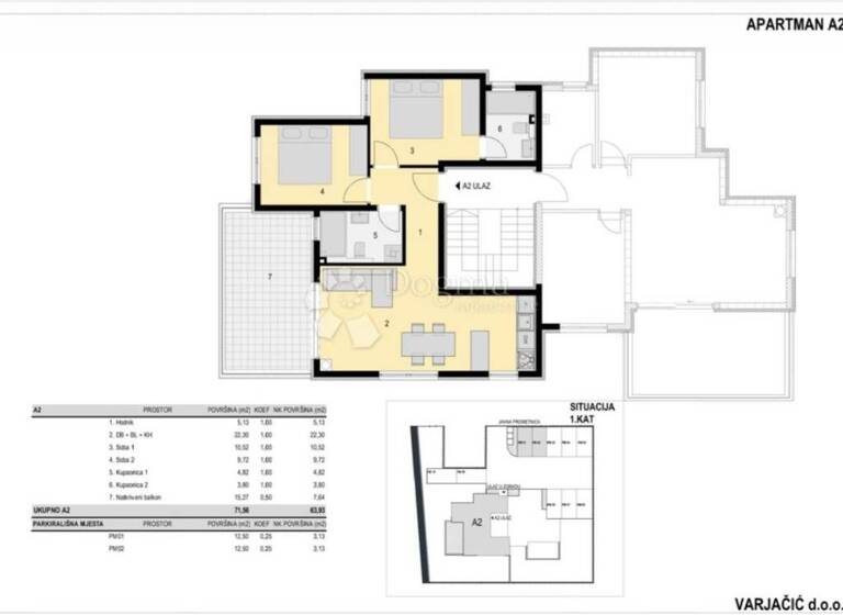Wohnung zum Kauf 274.000 € 3 Zimmer 72 m² 2. Geschoss Novalja