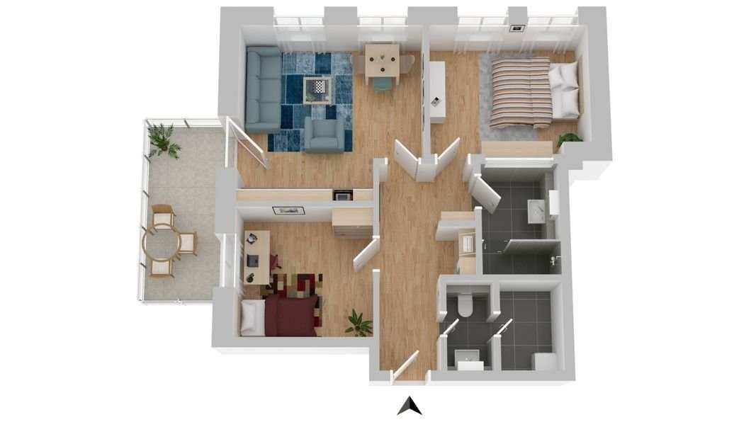 Wohnung zur Miete 885 € 2 Zimmer 68,4 m²<br/>Wohnfläche 2.<br/>Geschoss ab sofort<br/>Verfügbarkeit Bahnhofstr. 5 Niedersedlitz (Dorfstr.) Dresden 01259