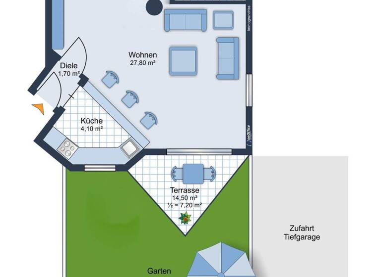 Studio zum Kauf 210.500 € 1 Zimmer 44,5 m² EG Peter u. Paul Landshut 84028