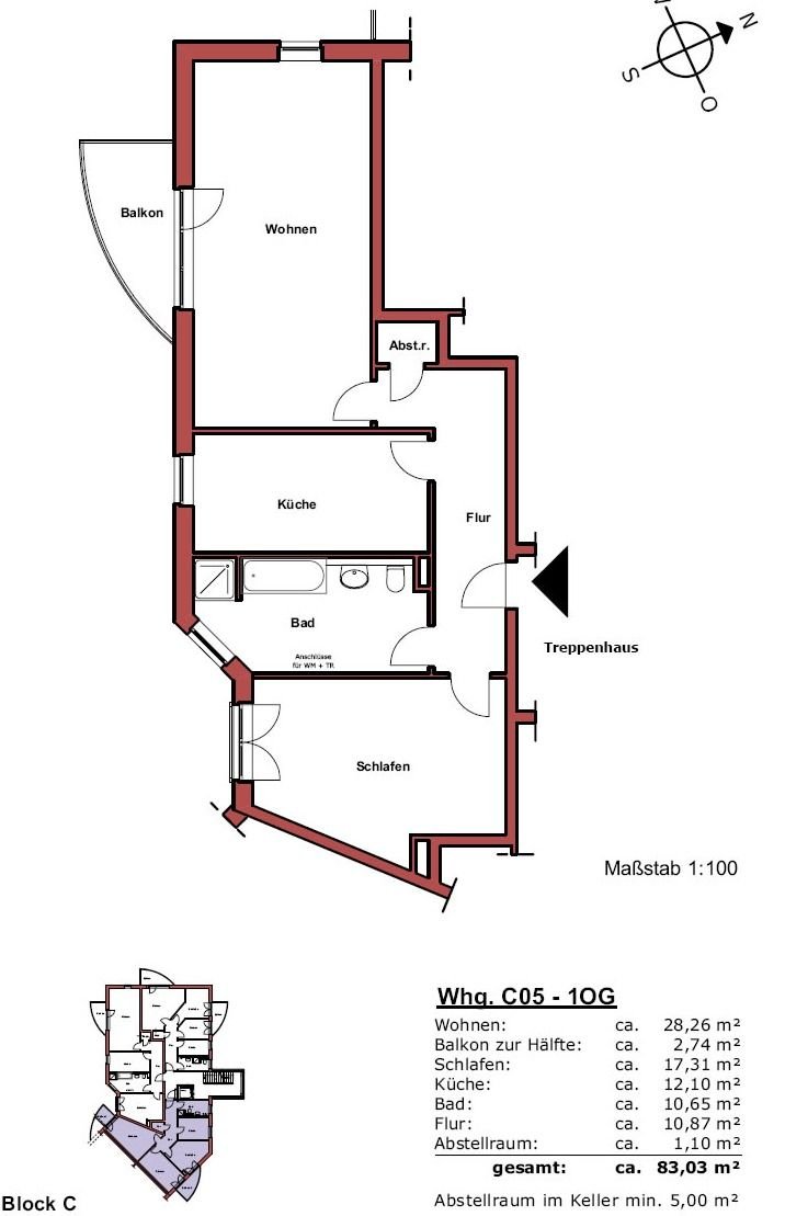 Wohnung zur Miete 900 € 2 Zimmer 83 m²<br/>Wohnfläche 3.<br/>Geschoss ab sofort<br/>Verfügbarkeit Worther Weg 114 c Oberstadt, Bez. 14 Geesthacht 21502