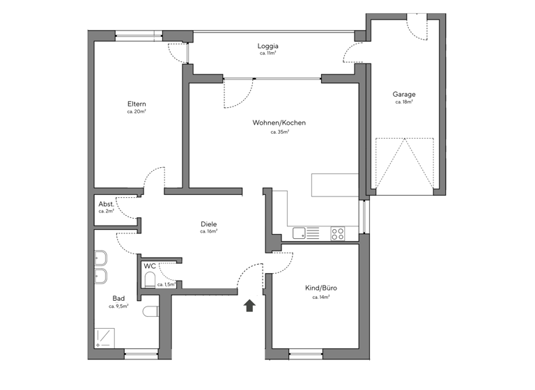 Wohnung zur Miete 1.050 € 3 Zimmer 104 m² Geschoss EG/4 frei ab sofort Altlünen Lünen 44534