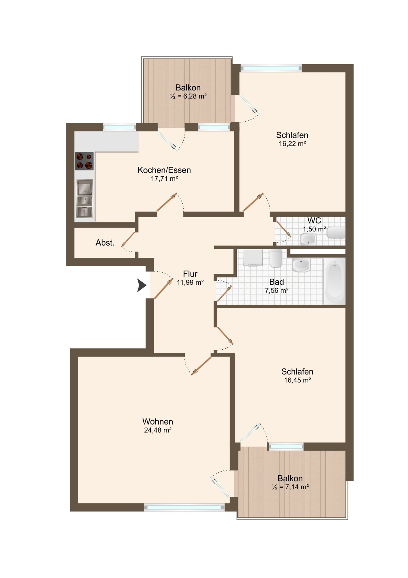 Wohnung zum Kauf 278.000 € 3,5 Zimmer 99 m²<br/>Wohnfläche Brombach Lörrach 79541