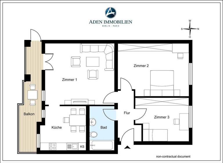 Wohnung zum Kauf 449.900 € 3 Zimmer 83,8 m² 3. Geschoss Trützschlerstr. 14 Johannisthal Berlin 12487